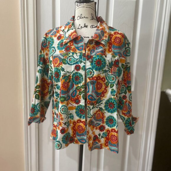 PSYCHEDELIC PAISLEY 60’STYLE JACKET HIPPIE SUMMER OF LOVE VISUAL FEAST OF PRINT - Picture 4 of 15